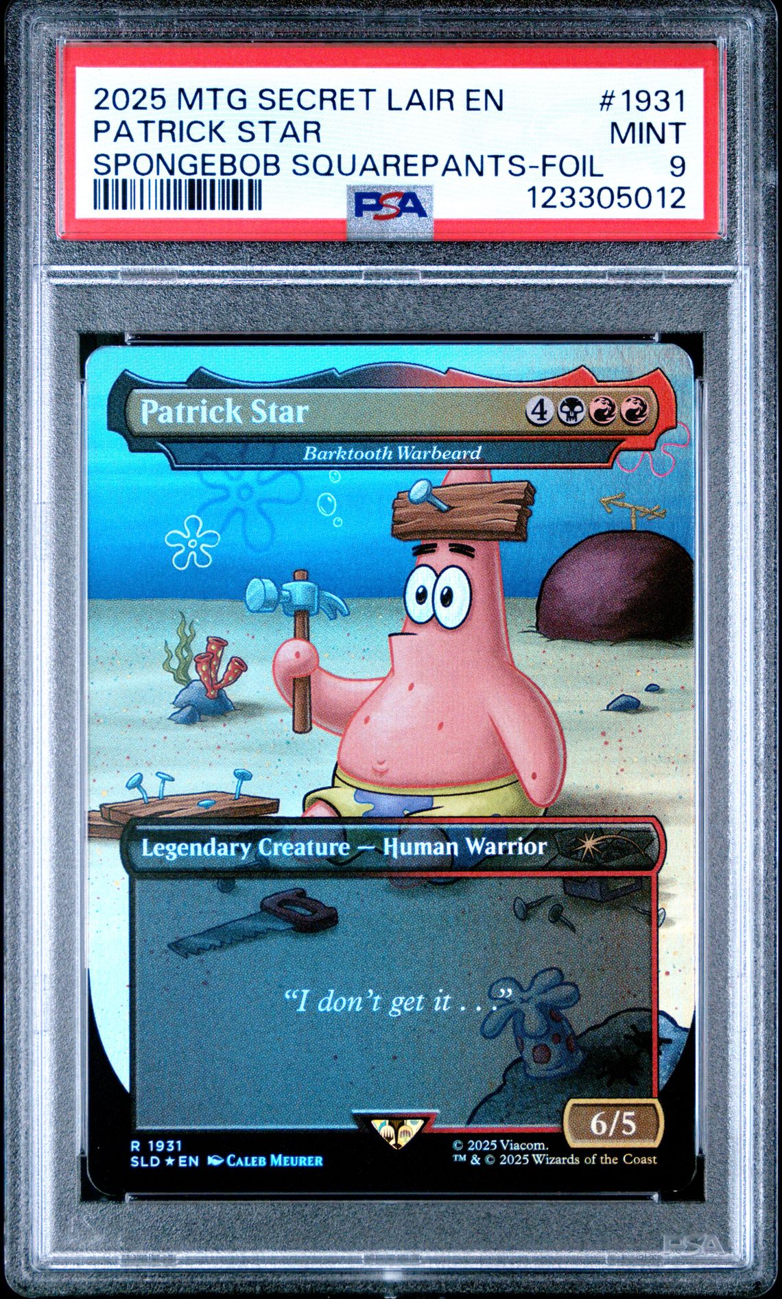 2025 Magic The Gathering Secret Lair Drop Patrick Star #1931 (Spongebob Squarepants-Foil) Mint 9 front