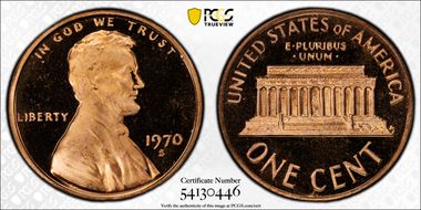 1970-S 1C Large Date PR69DCAM