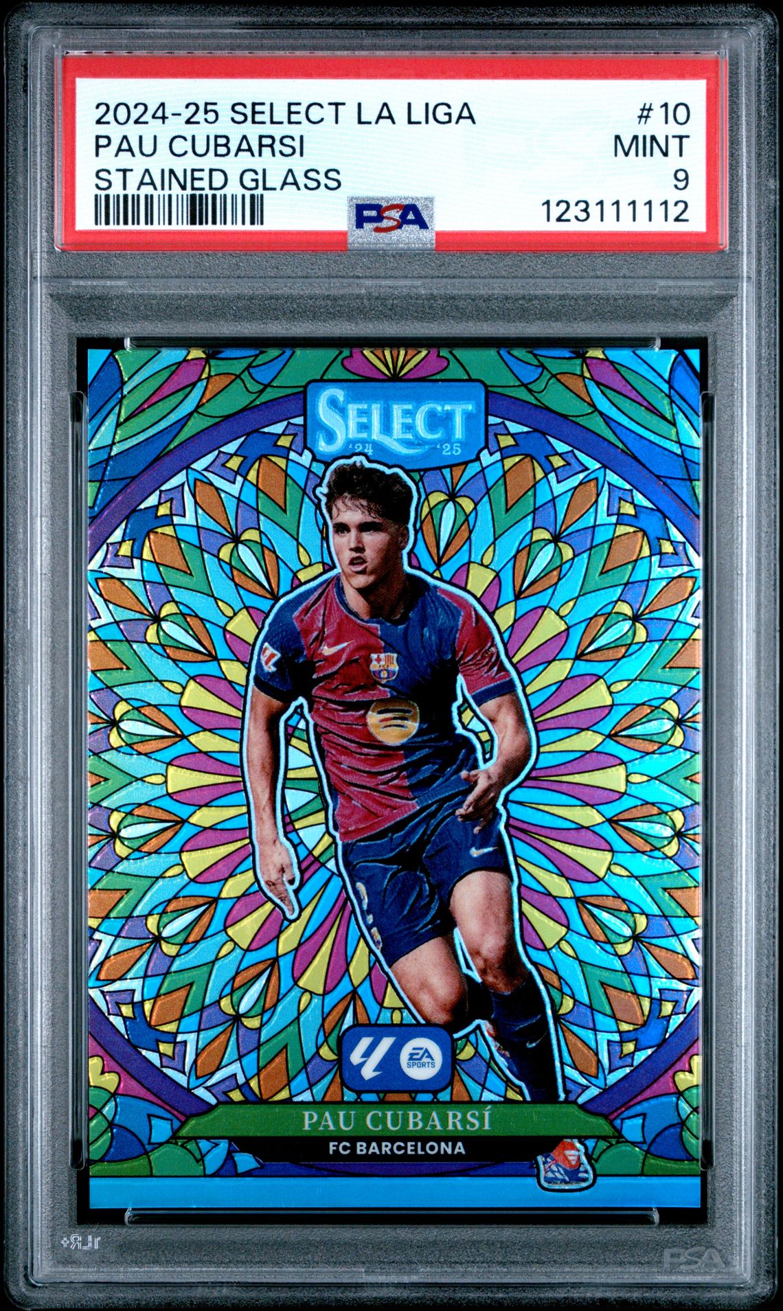 2024-25 Panini PANINI SELECT LA LIGA STAINED GLASS #10 Pau Cubarsi front