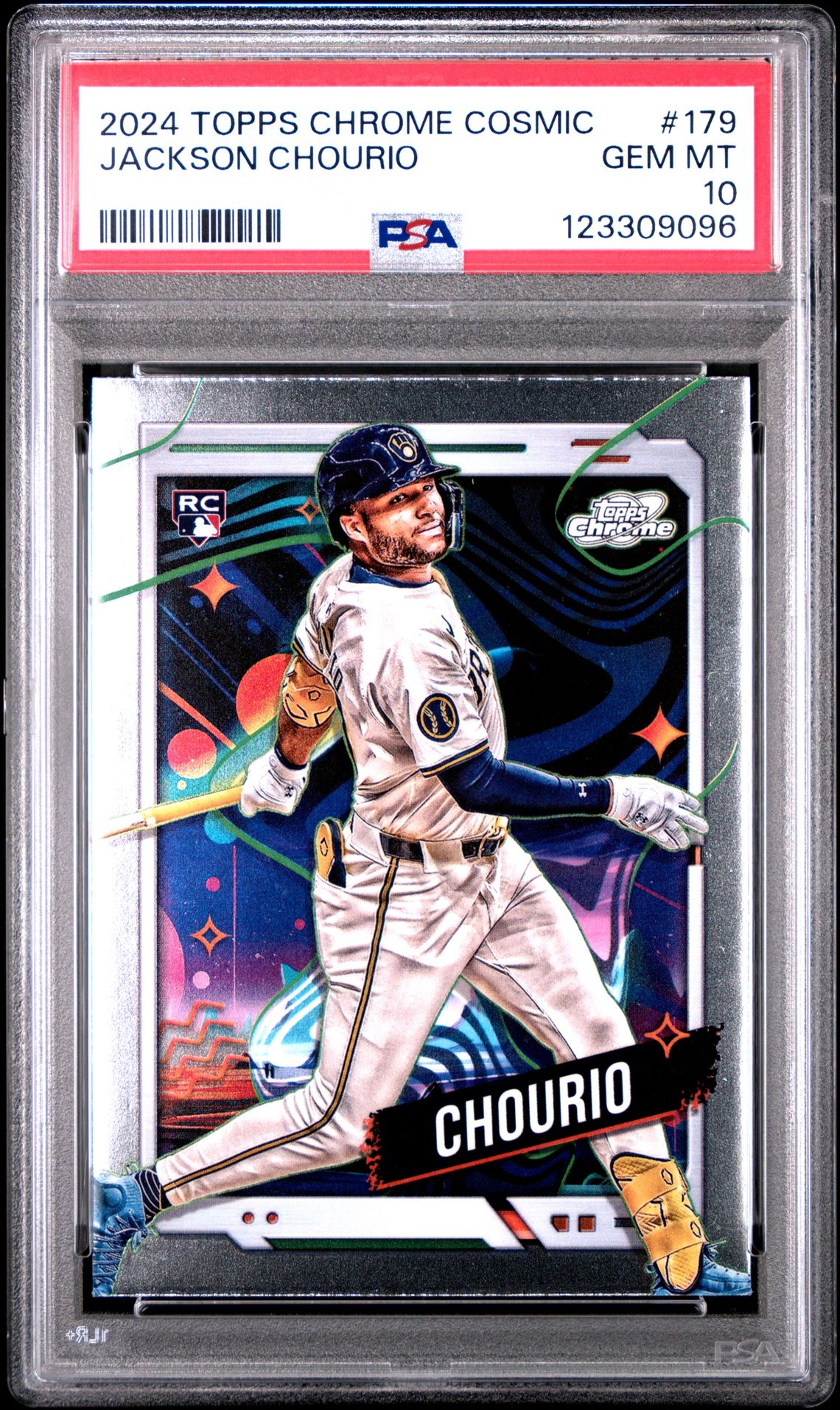 2024 Topps Chrome Cosmic Jackson Chourio #179 Gem Mt 10 front