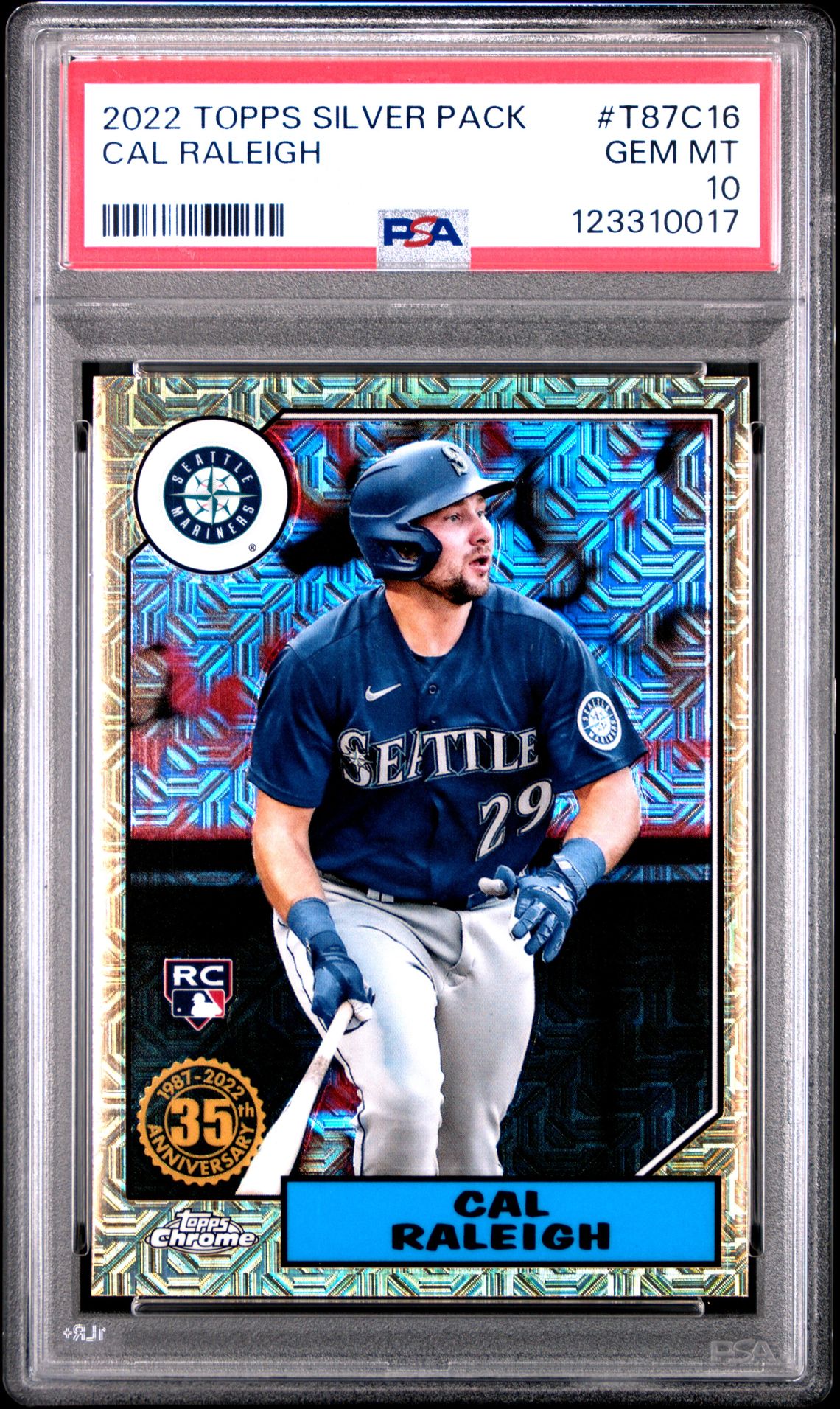 2022 Topps TOPPS SILVER PACK 1987 CHROME PROMO #T87C16 Cal Raleigh front