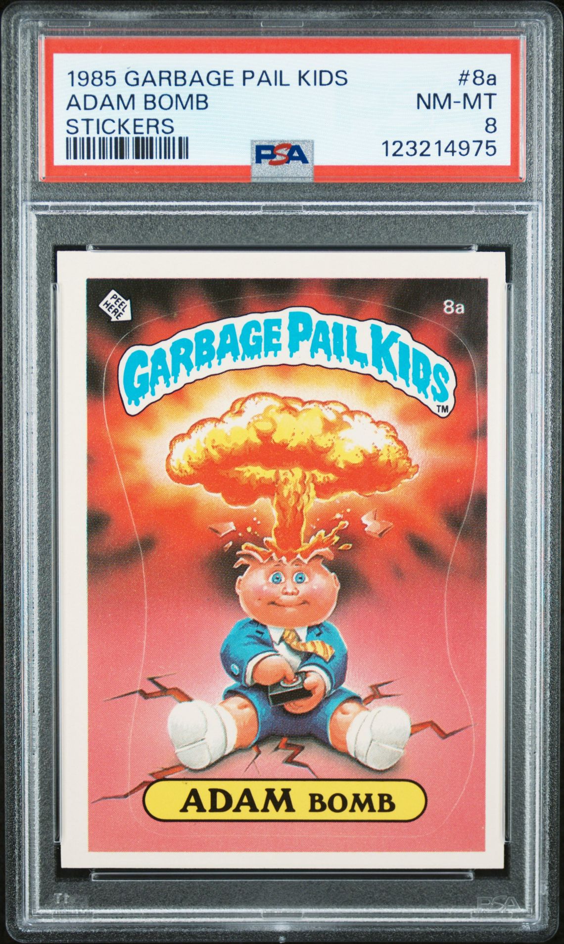 1985 Topps GARBAGE PAIL KIDS STICKERS #8A Adam Bomb front