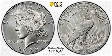 2025 $1 Peace Dollar MS69