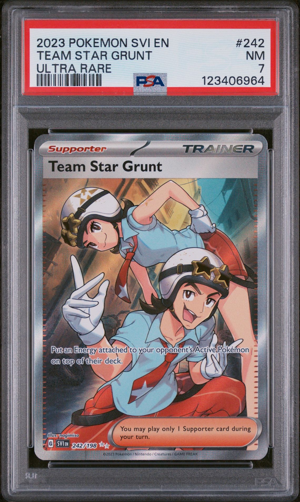 2023 Pokemon Svi En-Scarlet & Violet Team Star Grunt #242 (Ultra Rare) Nm 7 front