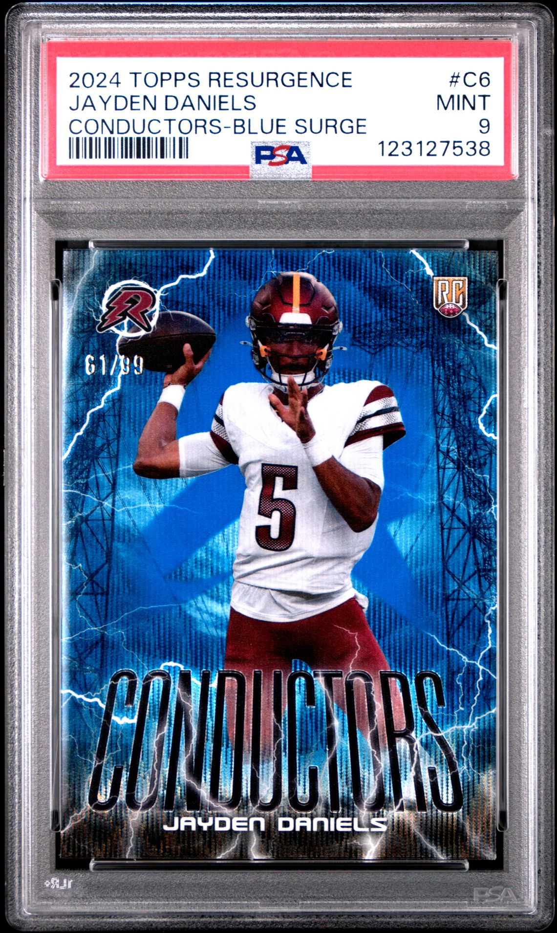 2024 Topps TOPPS RESURGENCE CONDUCTORS BLUE SURGE #C6 Jayden Daniels front