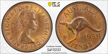 1959 Y. (p) 1D MS62BN