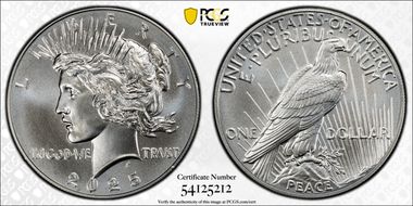 2025 $1 Peace Dollar First Strike MS70