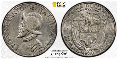 1930 1/4 B KM-11.1  Ag MS62