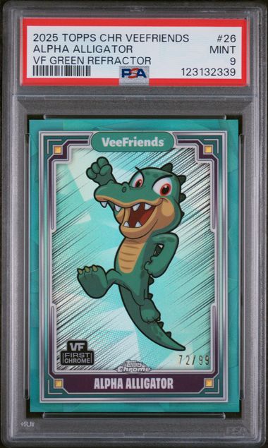 VeeFriends - 2025 Alpha Alligator #26 Topps Chrome Veefriends PSA 9 Fair Drop Entry