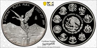 2007-Mo 2 Onza Libertad Ag PR69DCAM