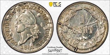 (1961) CSA 1C Bashlow Restrike, Silver MS66