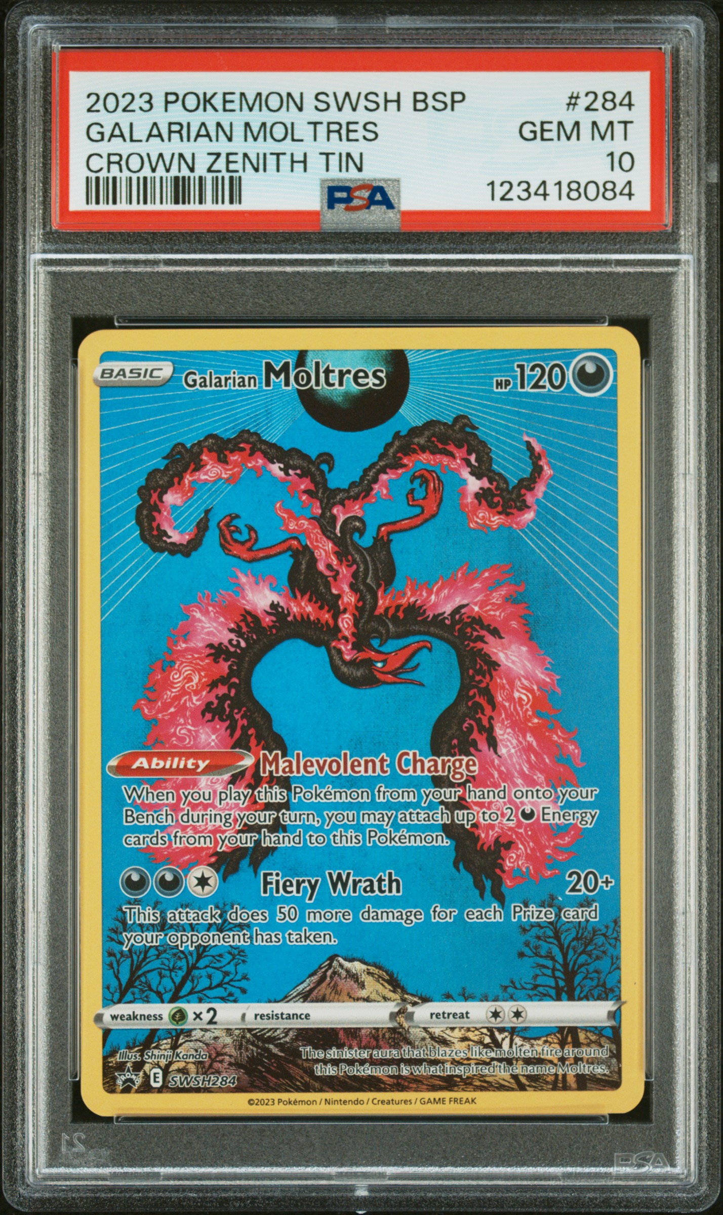 2023 #284 Galarian Moltres PSA 10 Swsh Black Star Promo