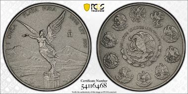 2018-Mo Onza Libertad Ag - Antiqued SP70