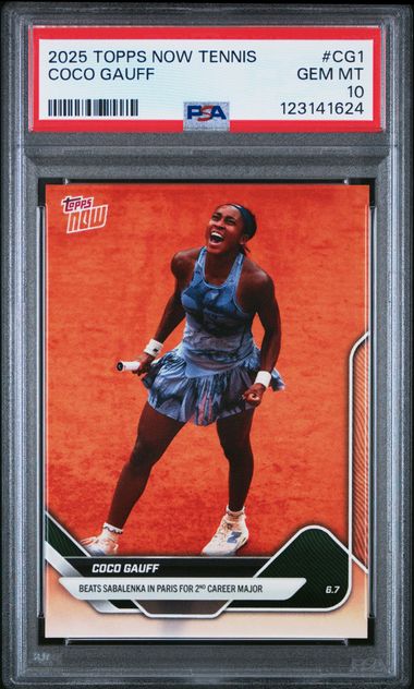 2025 Topps Topps Now #CG1..PSA Coco Gauff Tennis front