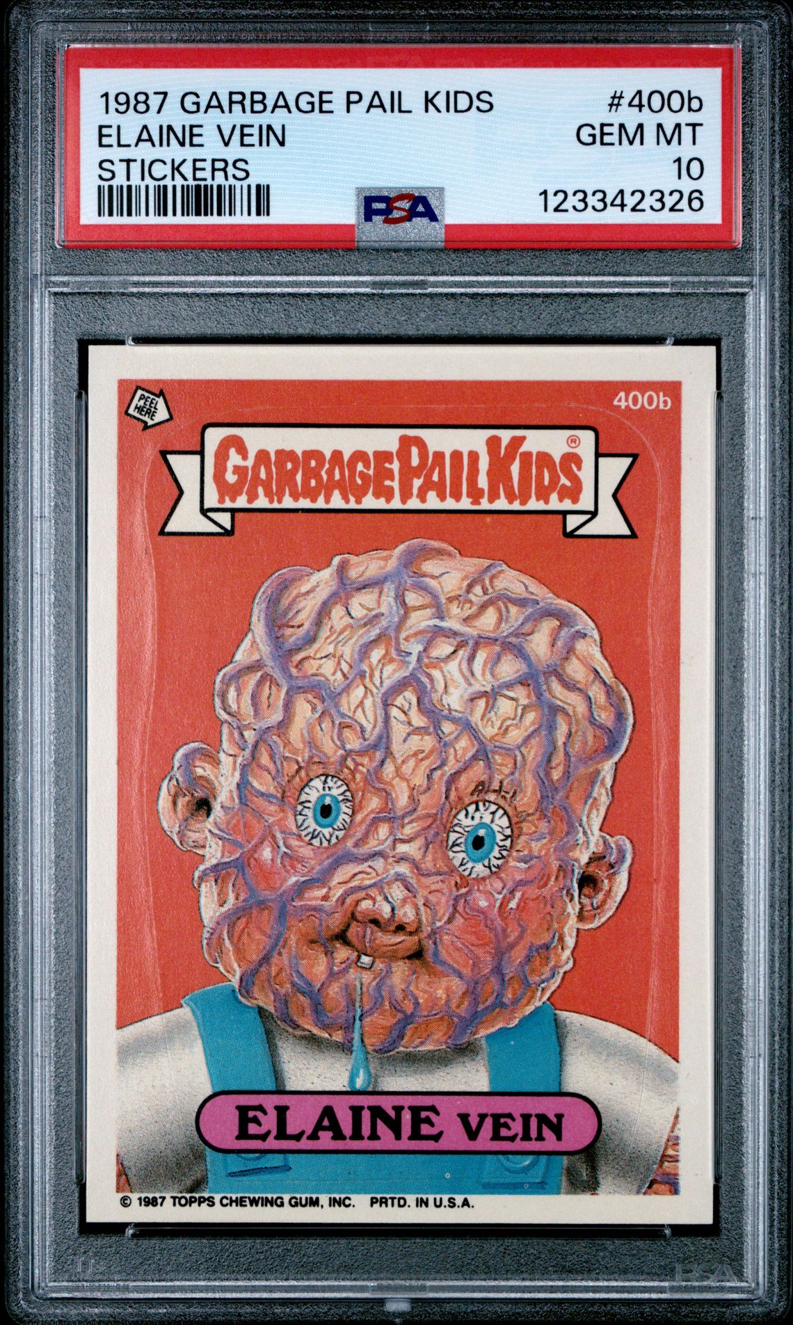 1987 Topps GARBAGE PAIL KIDS STICKERS #400B Elaine Vein front
