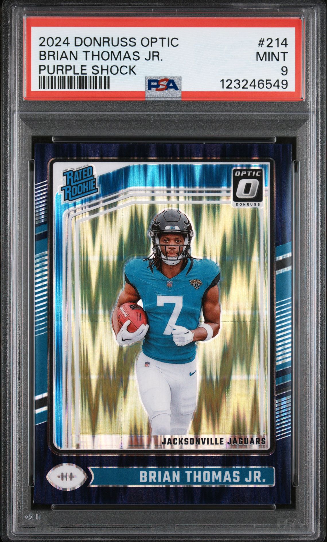 2024 Panini PANINI DONRUSS OPTIC PURPLE SHOCK #214 Brian Thomas Jr. front
