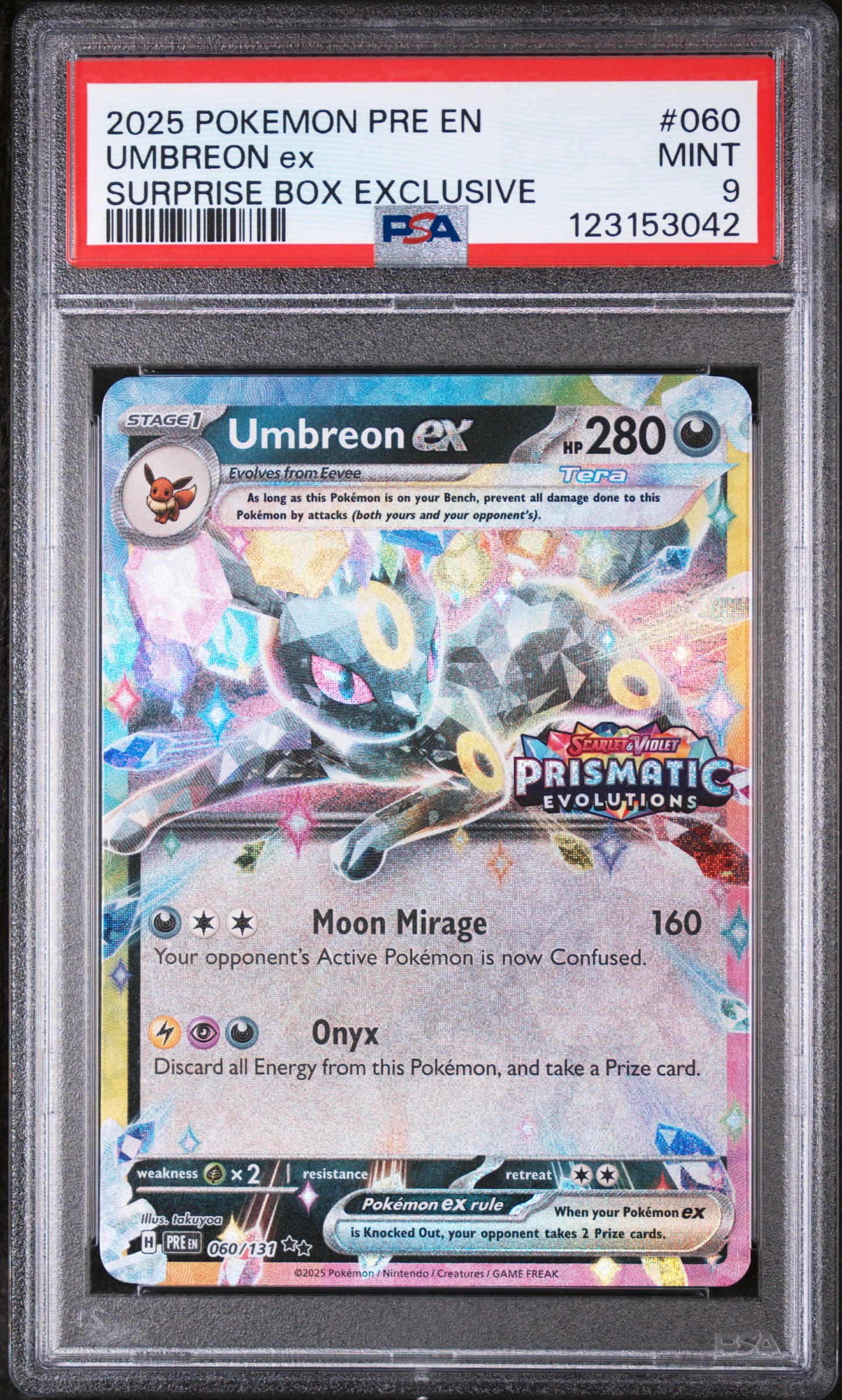 2025 #060 Umbreon EX PSA 9 Pre EN-Prismatic Evolutions