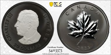 2025 $20 Elegant Maple Matte PR70