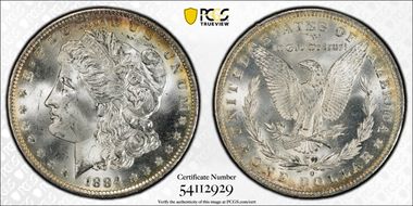 1884-O $1 VAM 35, Doubled Eyelid MS65