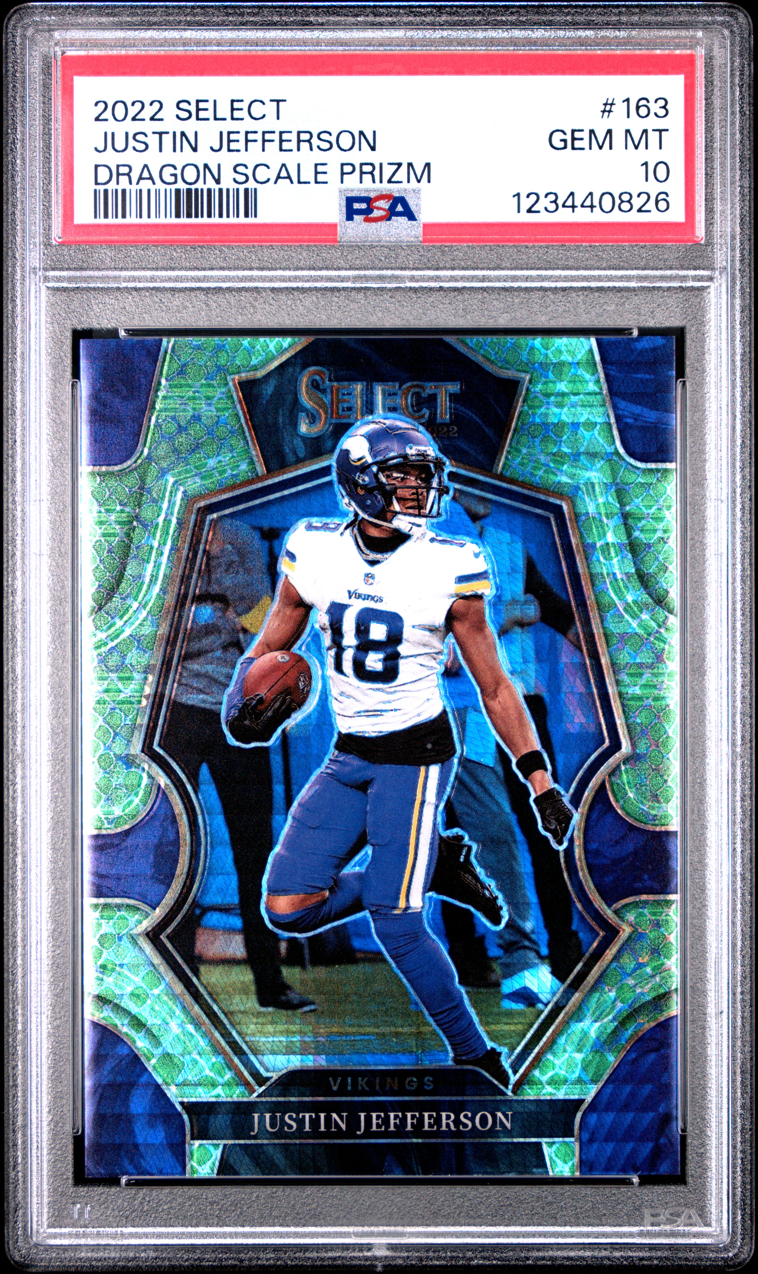 NateTop's 2022 Panini Select Justin Jefferson Dragon Scale Prizm