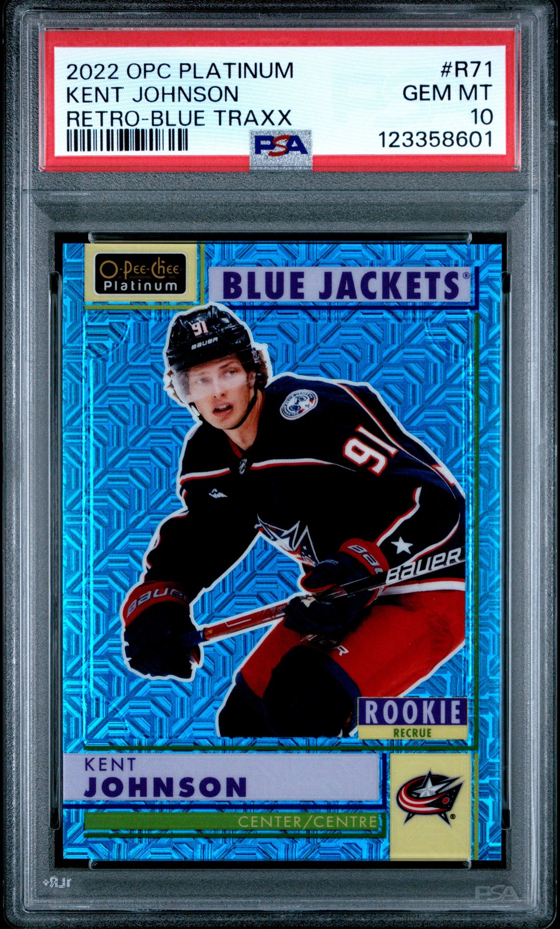 2022 O-Pee-Chee O-PEE-CHEE PLATINUM RETRO BLUE TRAXX #R71 Kent Johnson front