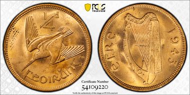 1943 1/4D MS64RD