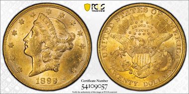 1899 $20 AU58