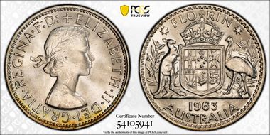 1963(m) Florin KM-60 Ag MS66