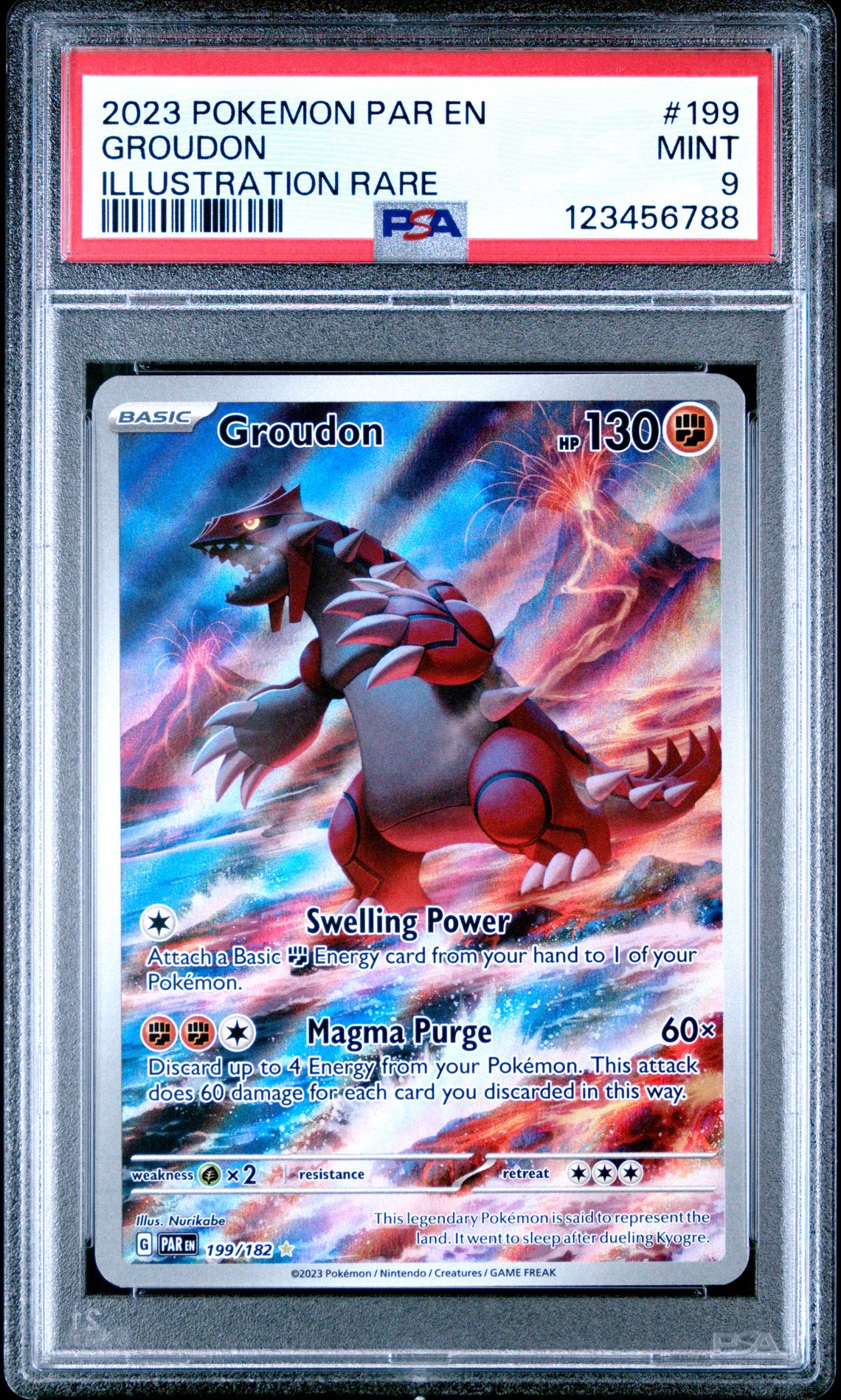 2023 Pokemon Par En-Paradox Rift Groudon #199 (Illustration Rare) Mint 9 front