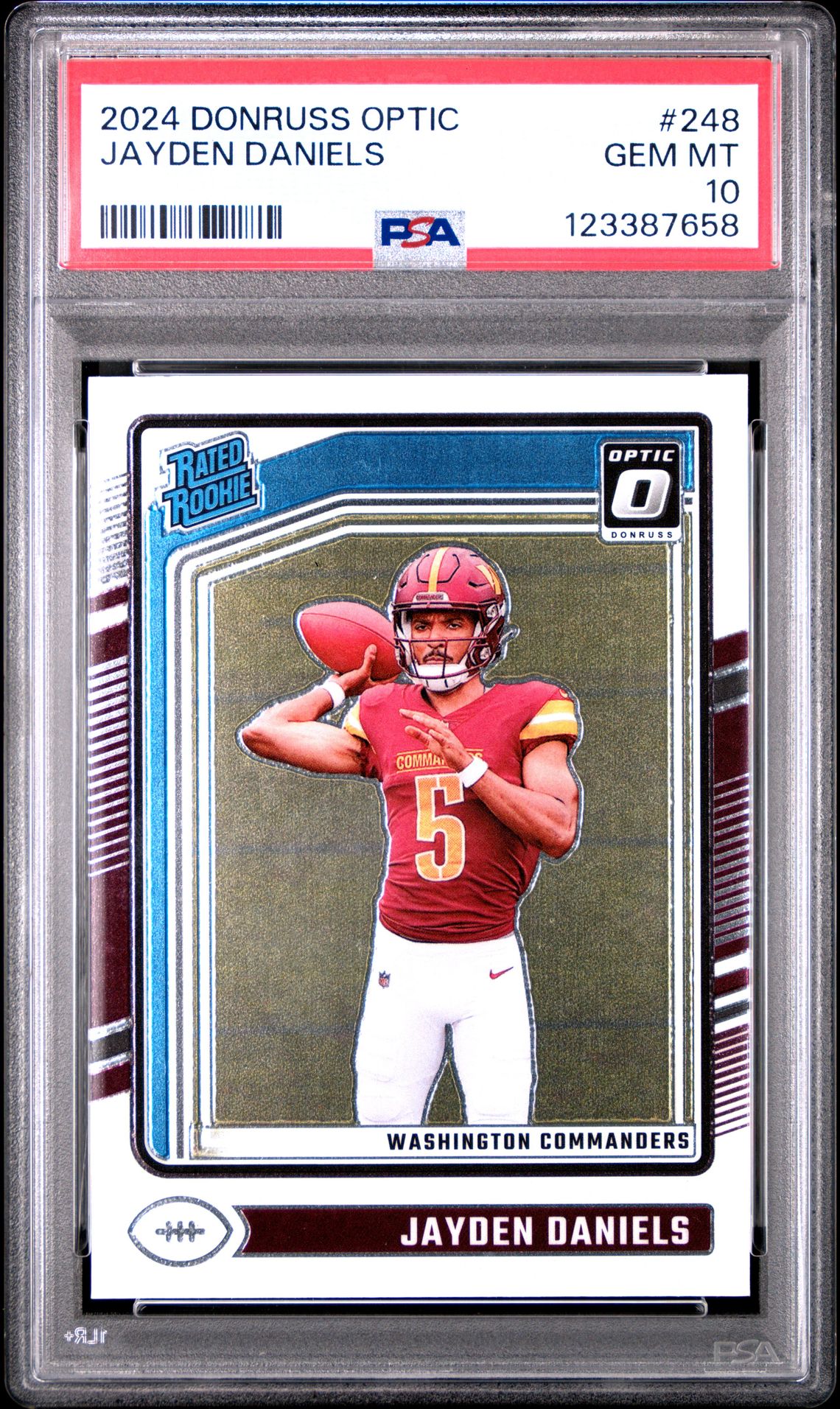 2024 Panini PANINI DONRUSS OPTIC PURPLE SHOCK #248 Jayden Daniels front