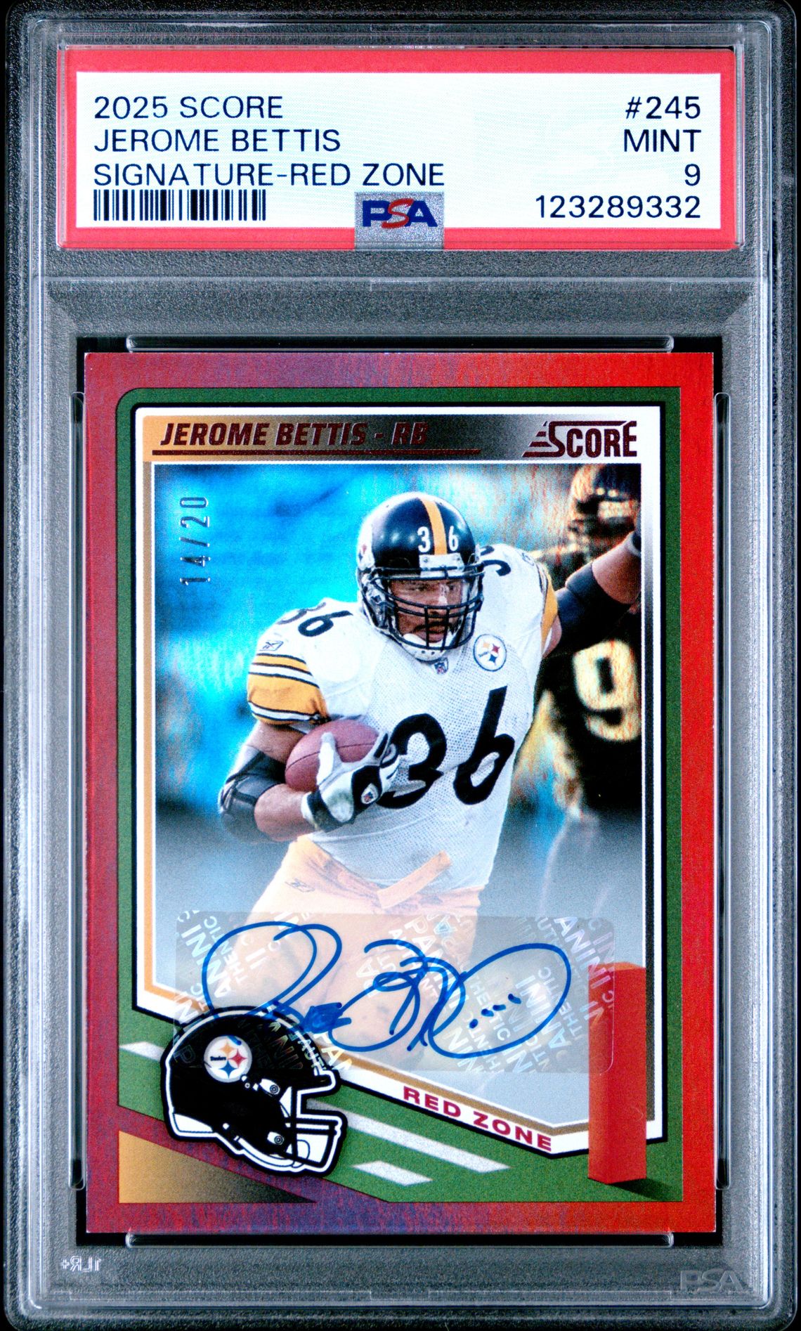 2025 Panini PANINI SCORE SIGNATURE-RED ZONE #245 Jerome Bettis front