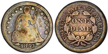 1853 10C No Arrows G4