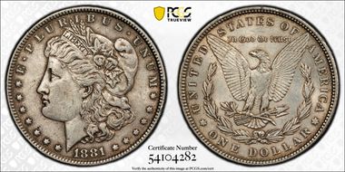 1881 $1 AU58