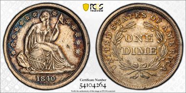 1840-O 10C No Drapery, F-106a XF45