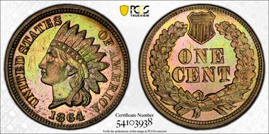 1864 1C Copper-Nickel N1
