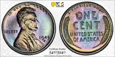 1943-S 1C MS66