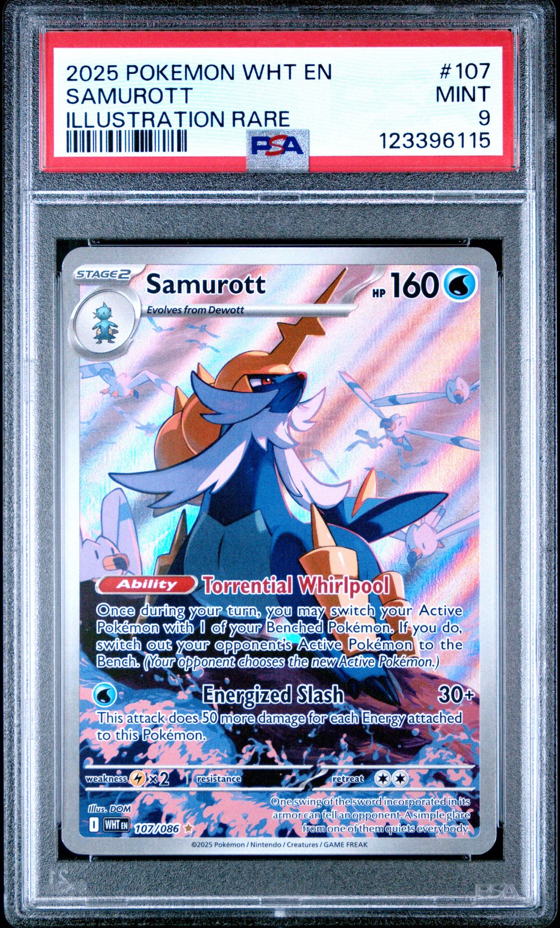 2025 Pokemon Wht En-White Flare Samurott #107 (Illustration Rare) Mint 9 front