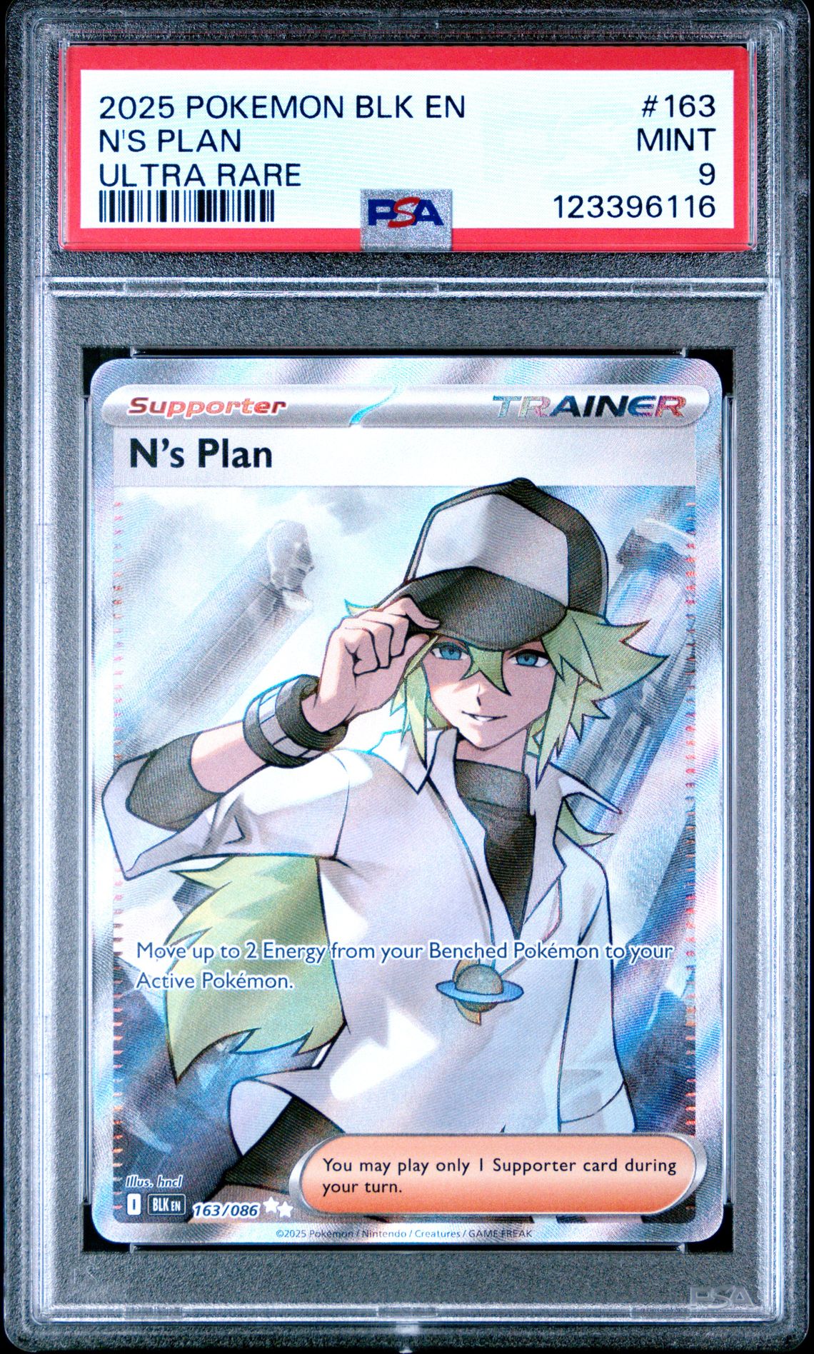 2025 Pokemon Blk En-Black Bolt N's Plan #163 (Ultra Rare) Mint 9 front