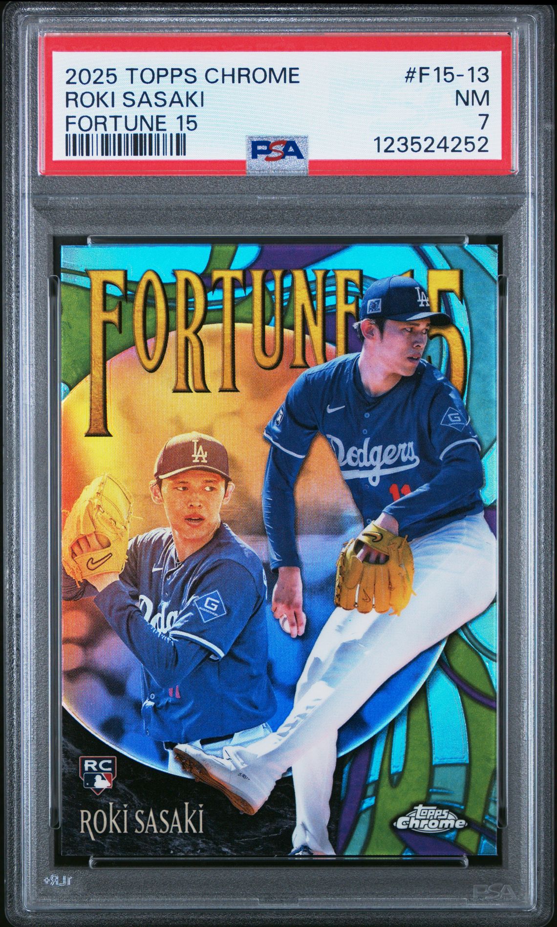 2025 Topps Chrome Fortune 15 Roki Sasaki #F15-13 Nm 7 front