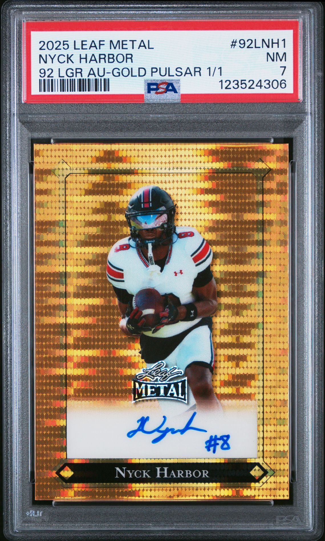 2025 Leaf Metal 92 Leaf Lgr Autographs Nyck Harbor #92Lnh1 (92 Lgr Au-Gold Pulsar 1/1) Nm 7 front