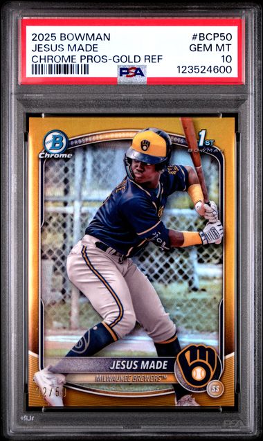 2025 Bowman BOWMAN CHROME PROSPECTS GOLD REF #BCP50 Jesus Made front