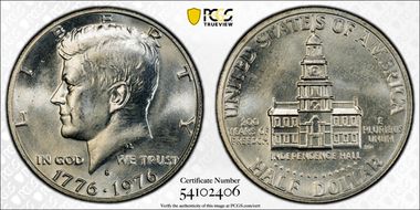 1976-S 50C Silver MS66