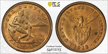 1918-S 1C MS64RB