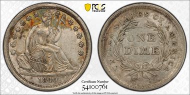 1840 10C No Drapery, F-103 AU55