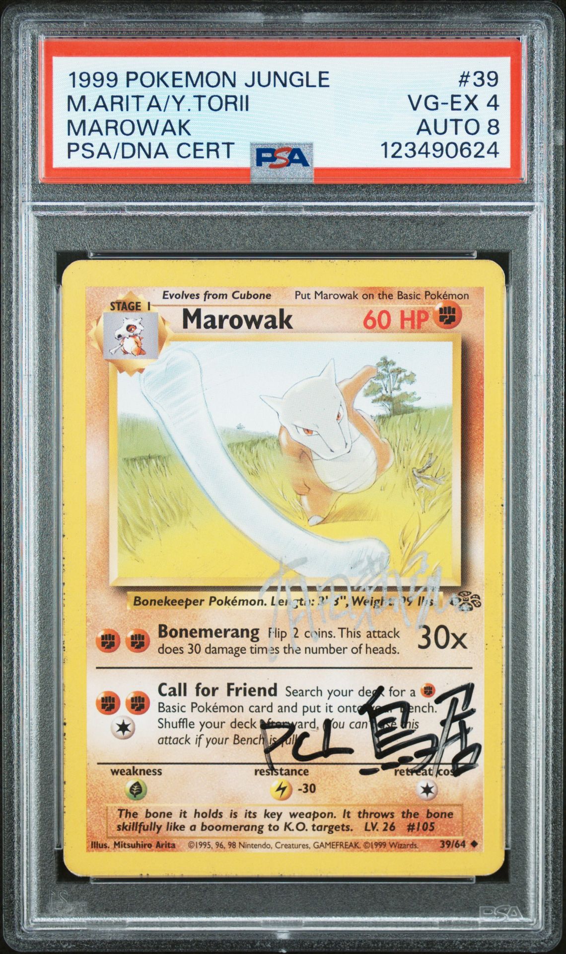 1999 Pokemon POKEMON JUNGLE MAROWAK #39 Mitsuhiro Arita front