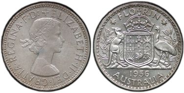 1956(m) Florin KM-60  Ag MS66