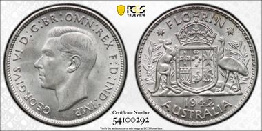1942-S Florin KM-40  Ag MS63