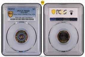 2025-C $2 Torres Strait Islander Flag Colorized  AlBr MS68