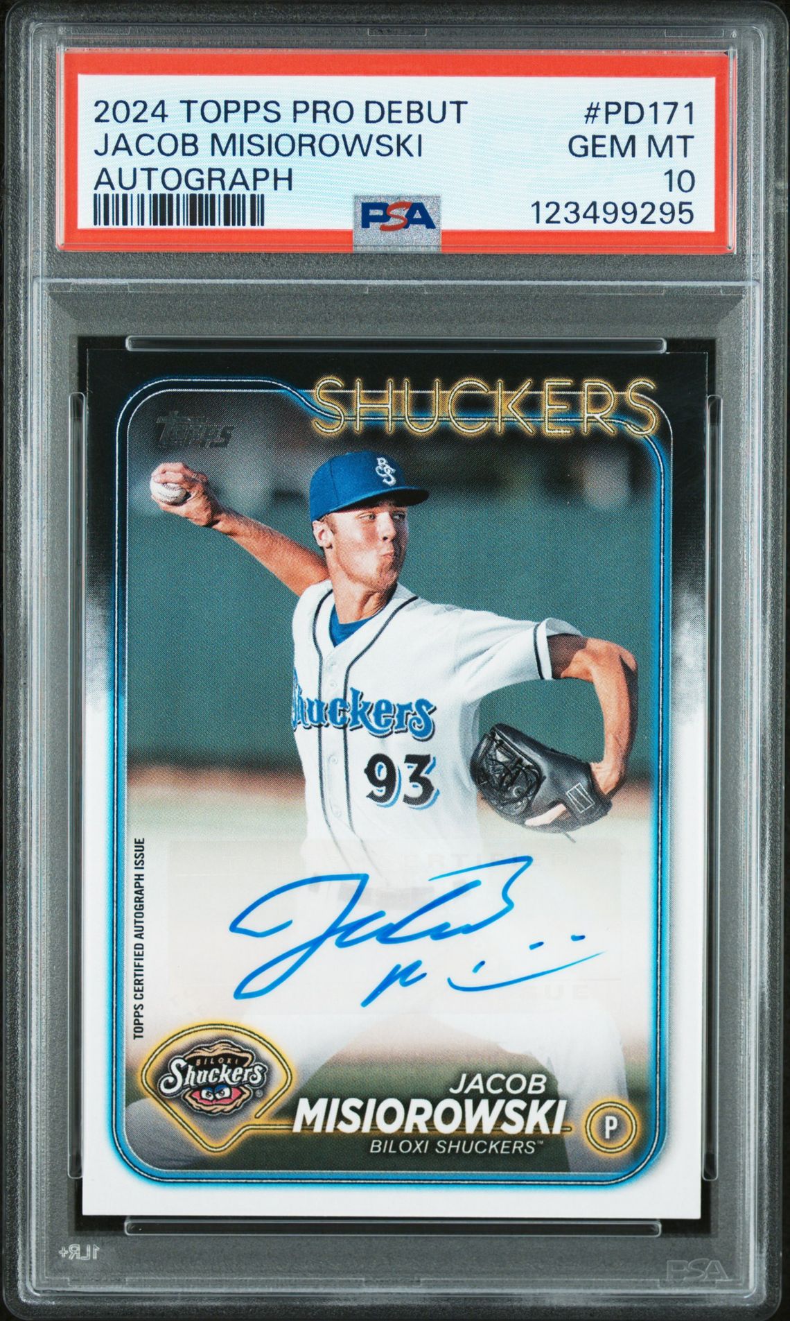 2024 Topps Pro Debut Jacob Misiorowski #Pd171 (Autograph) Gem Mt 10 front