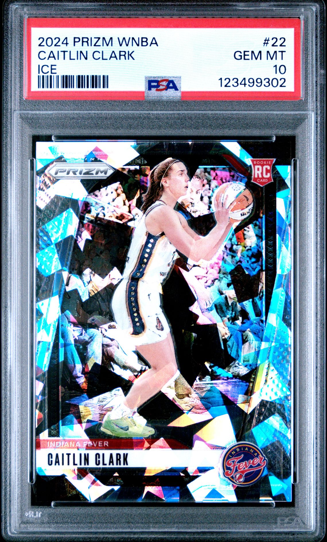 2024 Panini Prizm Wnba Caitlin Clark #22 (Ice) Gem Mt 10 front